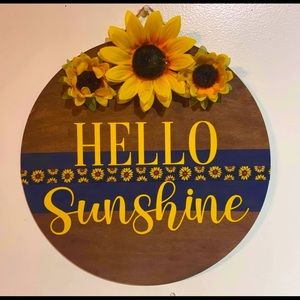 Hello Sunshine Wooden Door Hanger